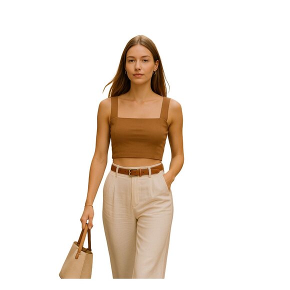 Zara Tops - ZARA Camel Brown Sleeveless Top – S – NWOT